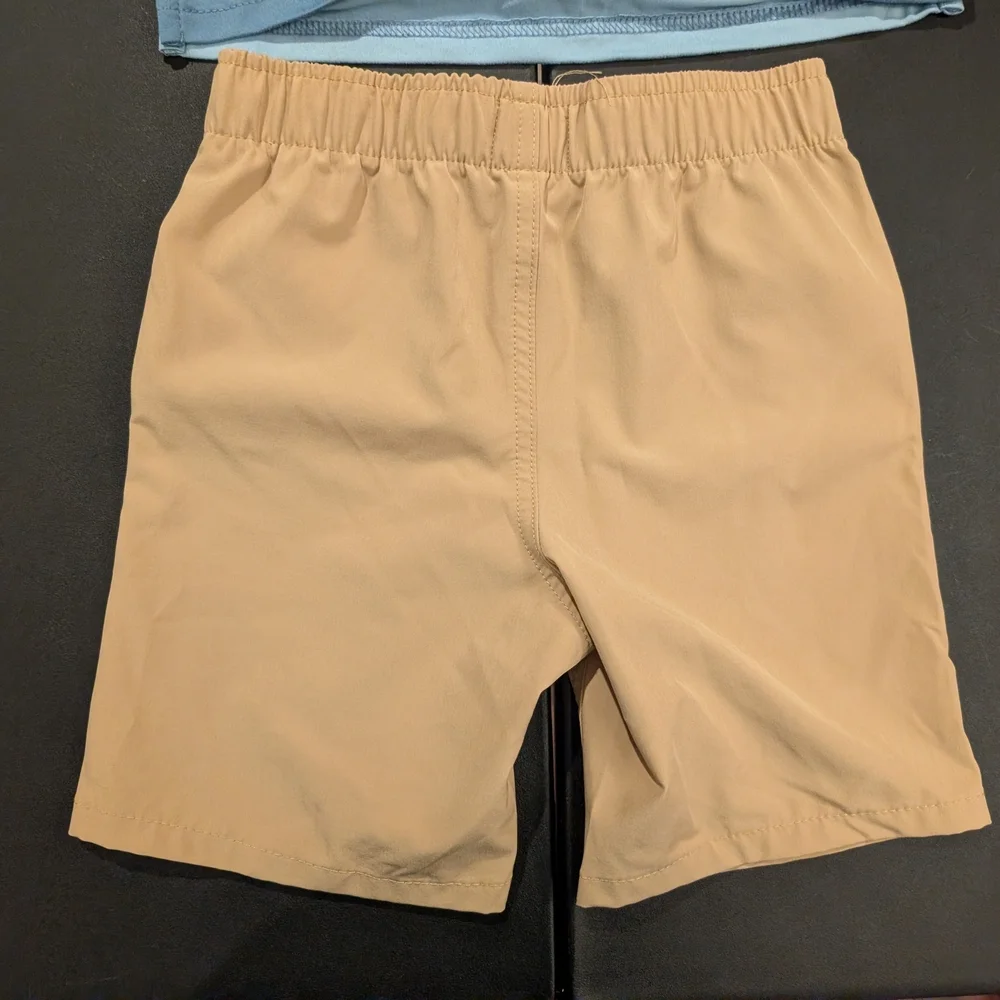 Lee Little Kid Blue Short Sleeve Polo Shirt with Khaki Short Set in Size 4